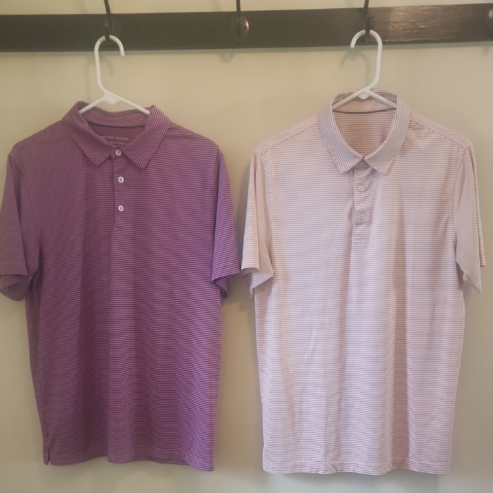 TWO Men's Striped Polo Shirts